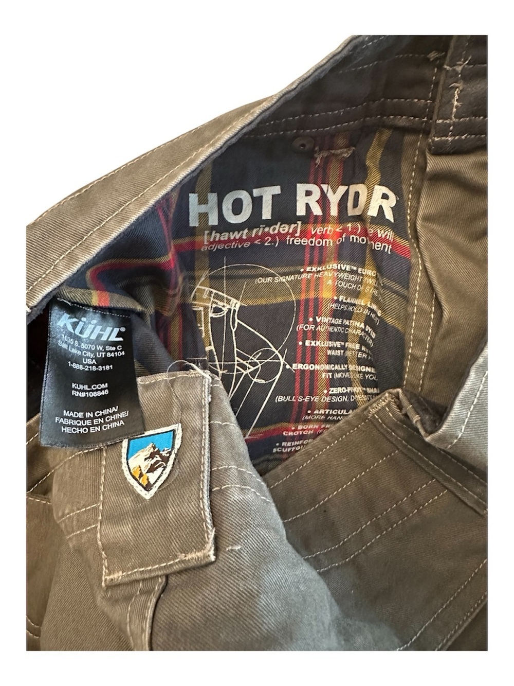 Kuhl Hot Ryder Flannel Lined Work Pants Men’s 30x32 Relaxed Fit Forged Iron - Picture 7 of 10